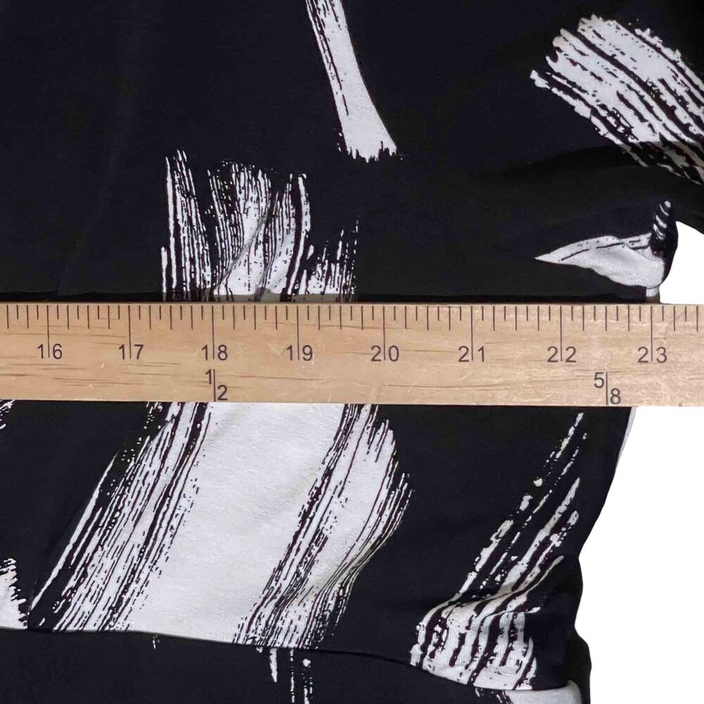 Chico's Classic Pleated Short Dress Size 20 Black White Pockets Printed Casual - Picture 7 of 8